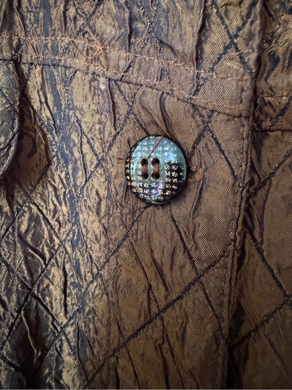 Coldwater Creek Quilted Copper-Brown Button Front Jacket - Picture 3 of 4
